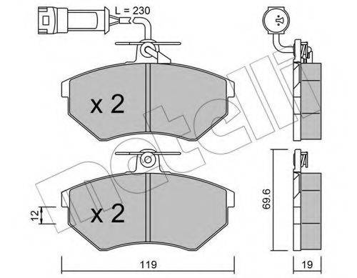 METELLI 2200503 Комплект гальмівних колодок, дискове гальмо