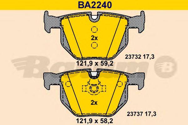 BARUM BA2240 Комплект гальмівних колодок, дискове гальмо