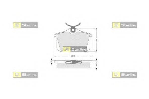 STARLINE BDS002SP Комплект гальмівних колодок, дискове гальмо