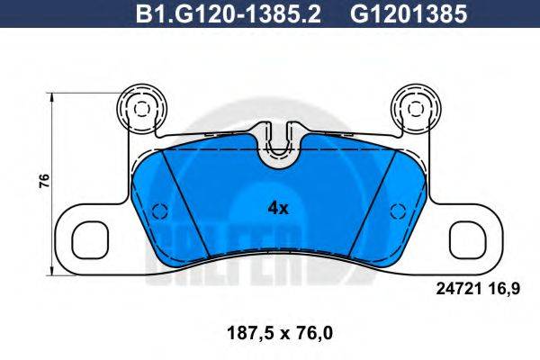 GALFER B1G12013852 Комплект гальмівних колодок, дискове гальмо