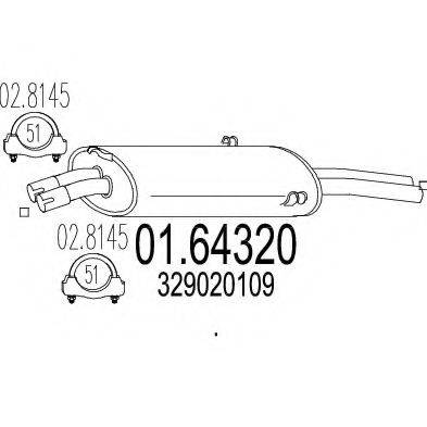 MTS 14010 Глушник вихлопних газів кінцевий