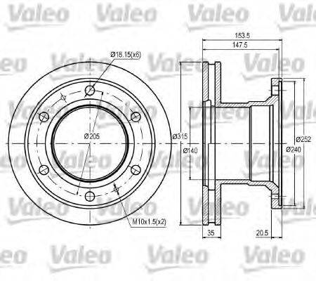 VALEO 187036 гальмівний диск