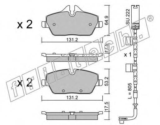 FRI.TECH. 6801W Комплект гальмівних колодок, дискове гальмо