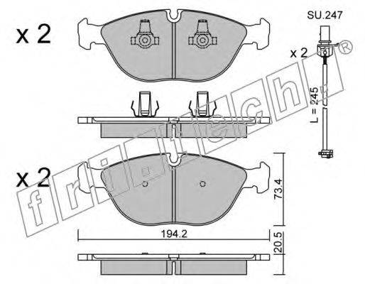 FRI.TECH. 8451W Комплект гальмівних колодок, дискове гальмо
