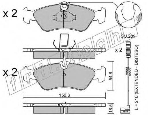 FRI.TECH. 3201W Комплект гальмівних колодок, дискове гальмо