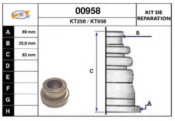 SNRA 6003 Комплект пильника, приводний вал
