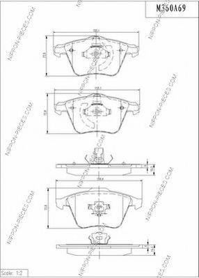 NPS 301649 Комплект гальмівних колодок, дискове гальмо