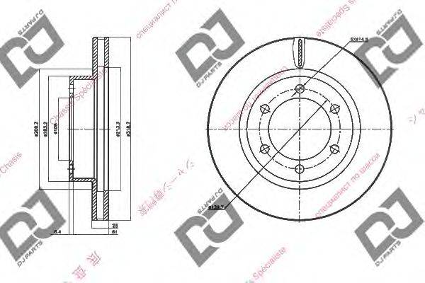 DJ PARTS BD1444 гальмівний диск