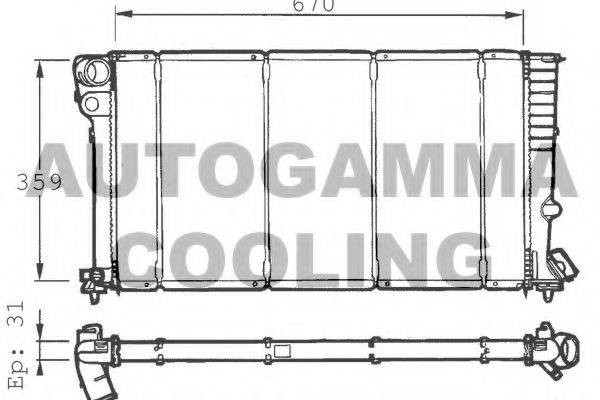 AUTOGAMMA 100159 Радіатор, охолодження двигуна