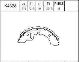 ASIMCO K4328 Комплект гальмівних колодок